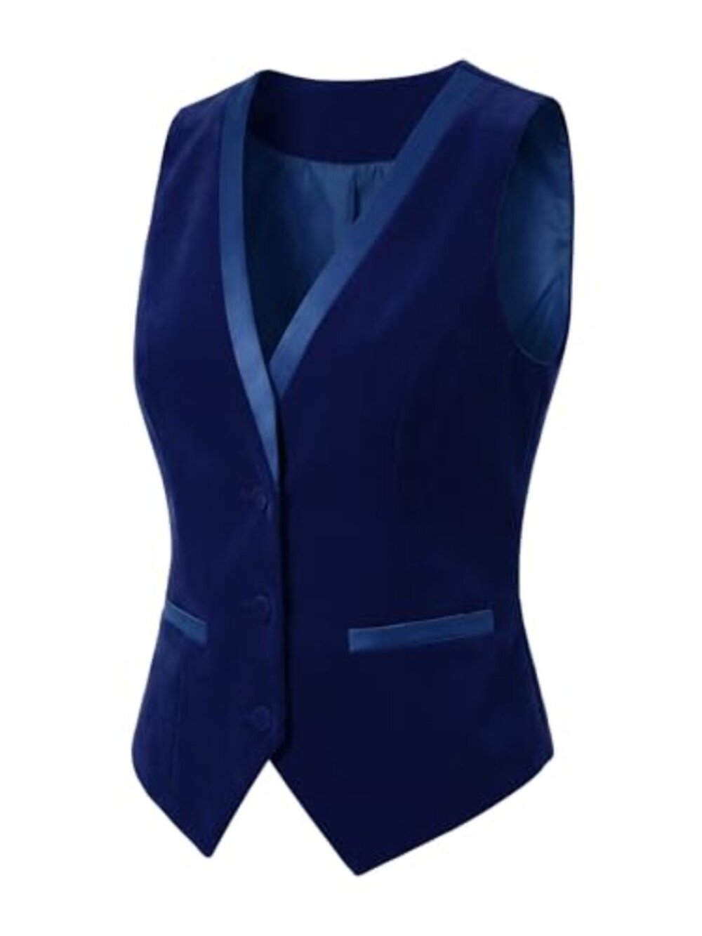 Women's Vintage Velvet Sleeveless Vest - V-Neck Lined Waistcoat